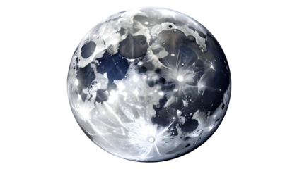 Detailed Full Moon With Craters and Surface Texture.