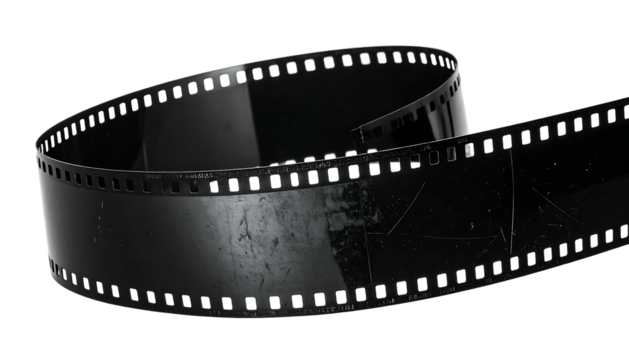 Film Strip CloseUp on White Background.
