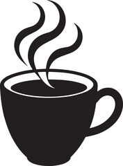 Steaming cup of coffee silhouette