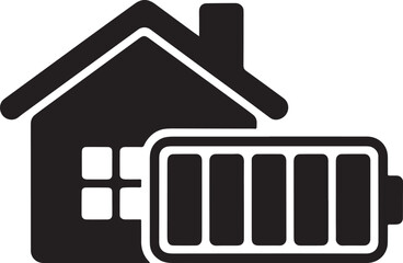 House and battery silhouette for home energy storage