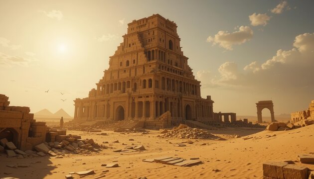 Midas Touch  Light Painting the Remains of Pride, Tower Against the Golden Hour, Sunlight and the Sky
