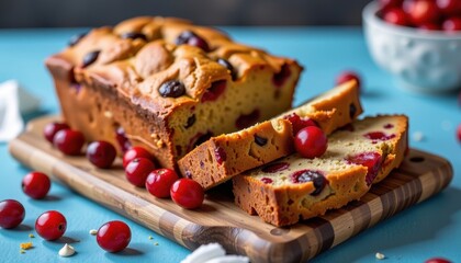 Moist cranberry bread bursting with tart cranberries and a hint of orange zest, perfect for autumn gatherings, dessert, homemade bread