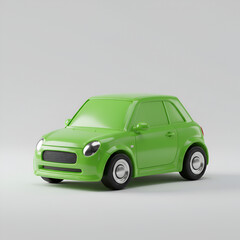 green car on a white background