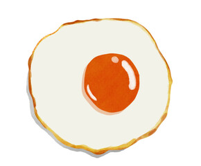 fried egg illustration on white background