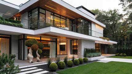 Fototapeta premium Modern house exterior design