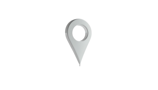 Silver Map Pin Icon Isolated on White Background.