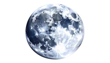 The radiant celestial sphere of the moon in the night sky.