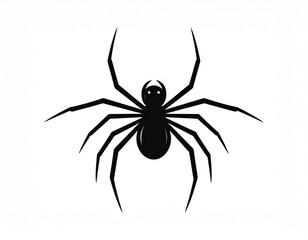 black halloween spider on white background