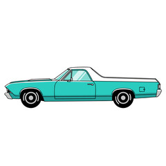 Classic Teal and White TwoTone Pickup Truck Coupe.