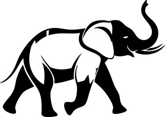 Obraz premium Majestic elephant walking confidently, powerful silhouette representing strength and wild nature, perfect for conservation or safari themes