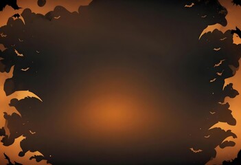 Spooky Halloween Bats Silhouette Background