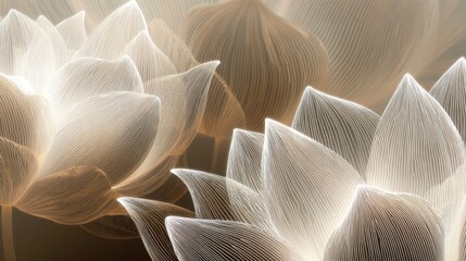 Pale cream tone with abstract lotus flower lines, light and spiritual