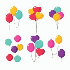 Cute and colorful decorative balloons illustration
