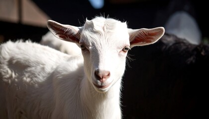 Fototapeta premium White goat kid, close-up