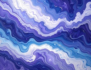 Fototapeta premium Abstract swirling marbled pattern in shades of blue and purple