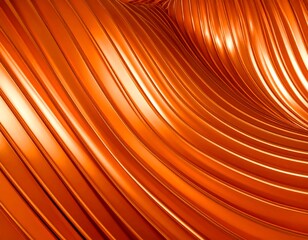 Abstract swirling orange metallic lines