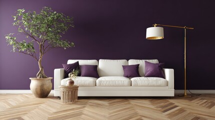 Purple room interior design