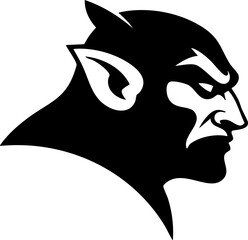 Fierce demon head profile, a powerful symbol of danger, rebellion, and dark fantasy for impactful branding and designs