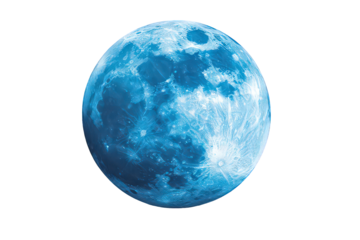 Blue Moon Isolated on Black Background