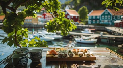 Sushi view outdoor dining