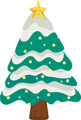 Layered Christmas Tree festive winter holiday icon for seasonal celebration design