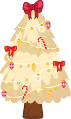 Elegant White Christmas Tree festive winter holiday icon for seasonal celebration design