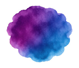 Purple and blue watercolor spot on white background.