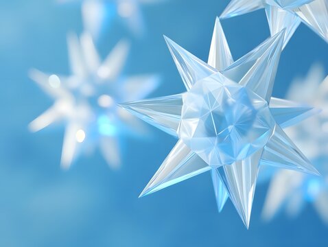 the image presents a cluster of decorative star shaped ornaments