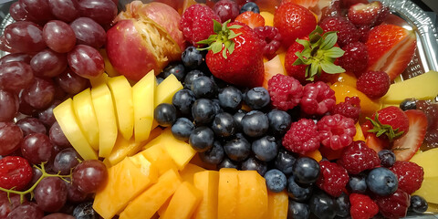 Colorful Fresh Fruit Platter Close-Up