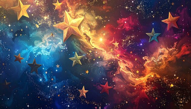 Colorful cosmic starscape