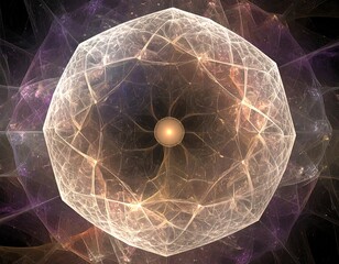 Intricate, glowing, geometric sphere