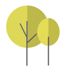 Flat Design Minimalist Tree Illustration Nature Element Simple Aesthetic Graphic