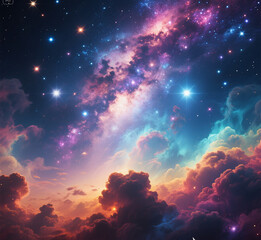 Colorful Galaxy Nebula Space Background
