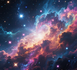 Colorful Galaxy Nebula Space Background