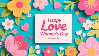 Colorful Floral Background for Love and Women's Day Celebration