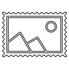 Mountain Stamp Outline