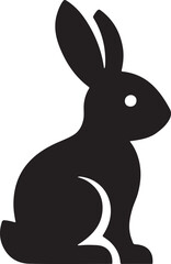 vector rabbit black silhouette icon design illustration template