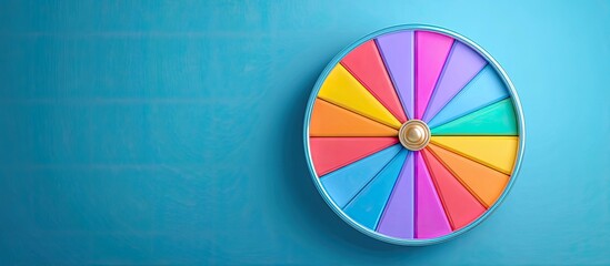 Obraz premium Colorful spinning wheel on a light blue background