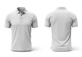 White Polo Shirt Mockup Front and Back Views, Apparel Design Template