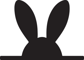 rabbit head peeking logo silhouette vector art illustration.