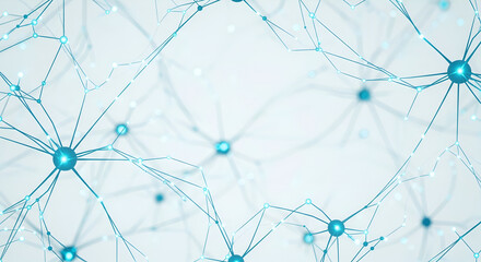 Abstract neural network design, showcasing interconnected dots and lines representing data flow and communication