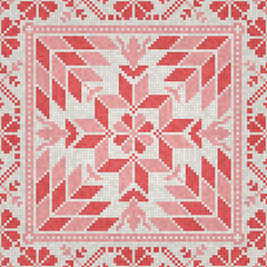 Mosaic tiles decorative background, seamless repeating vector pattern template for  wallpaper, background, wood print, metal print, plastic print, glass print, decor