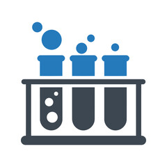 Test Tubes, Test tubes with chemicals on test tube rack icon