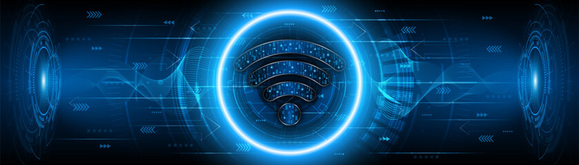 Abstract wifi symbol. Concept of communication technology, internet signal or wireless connection.	