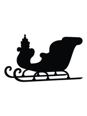 Silhouette of santa s sleigh with decorative elements