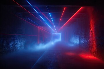 Neon tunnel with laser beams