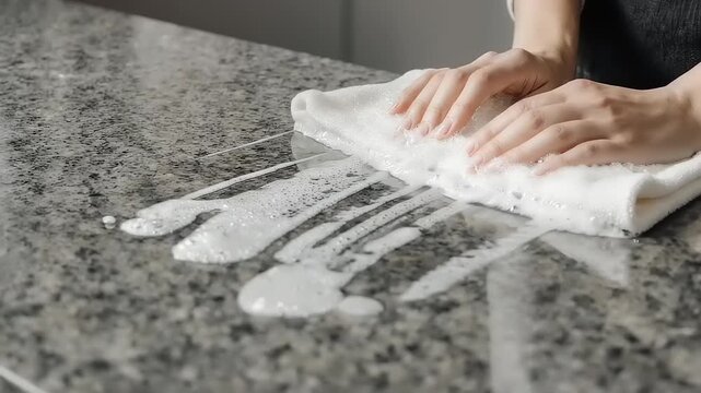 Cleaning granite countertop