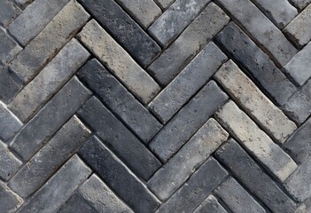 Gray herringbone brickwork pattern