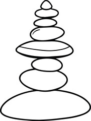 balancing stones outline vector and illustration line art