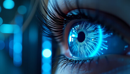 Futuristic Cybernetic Eye With Circuit Patterns
